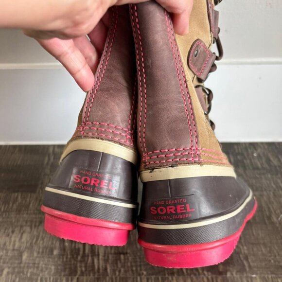 Sorel Womens Nib Rare Joan of Arctic Winter Boots Taffy Red Size 8 - Picture 3 of 10
